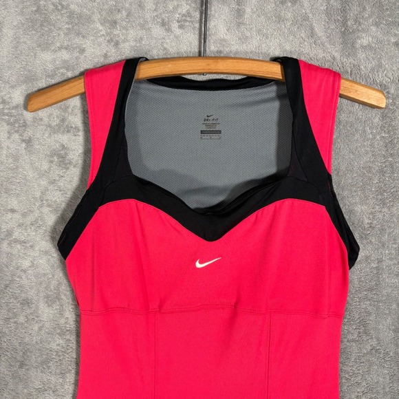 Nike Dri-FIT Tennis Dress Med Pink Black Sleeveless Athletic ASO Serena Williams - Picture 7 of 16